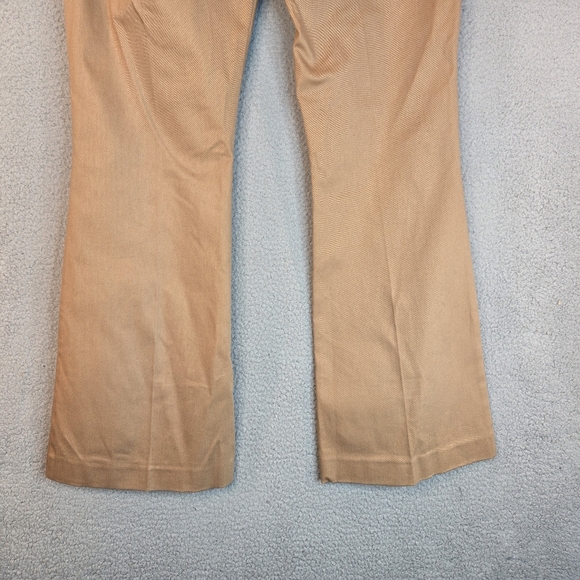 Reiss Patch Pockets Flare Pants Sz 12 Stretch Twill High Rise Tan - Picture 10 of 12